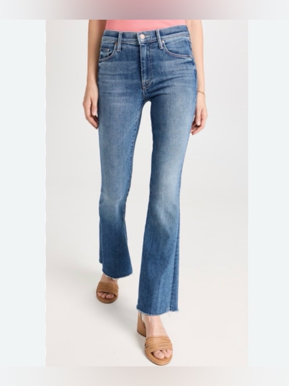 MOTHER Mid Blue High-Rise Flare Jeans